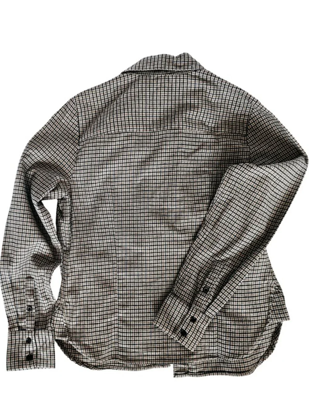 😍 NWT 😍 Banana Republic Womens Cotton Flannel Shirt, Black/Tan/Cream, Size S - Picture 7 of 8
